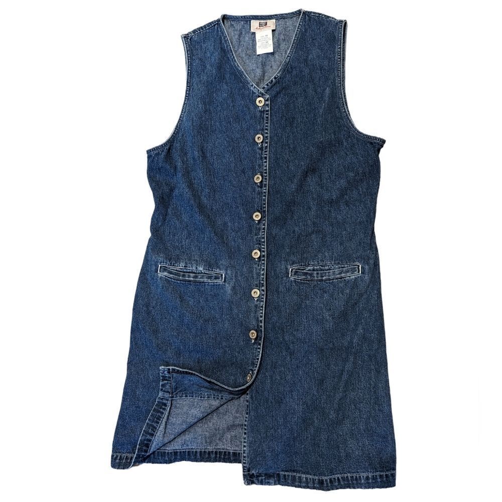 Women's Vintage Y2K faded glory blue denim shift dress size 10